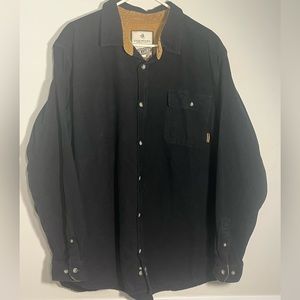 Legendary Whitetails Buck Camp Flannel Shirt Black Men’s Size 2XT Corduroy Cuffs